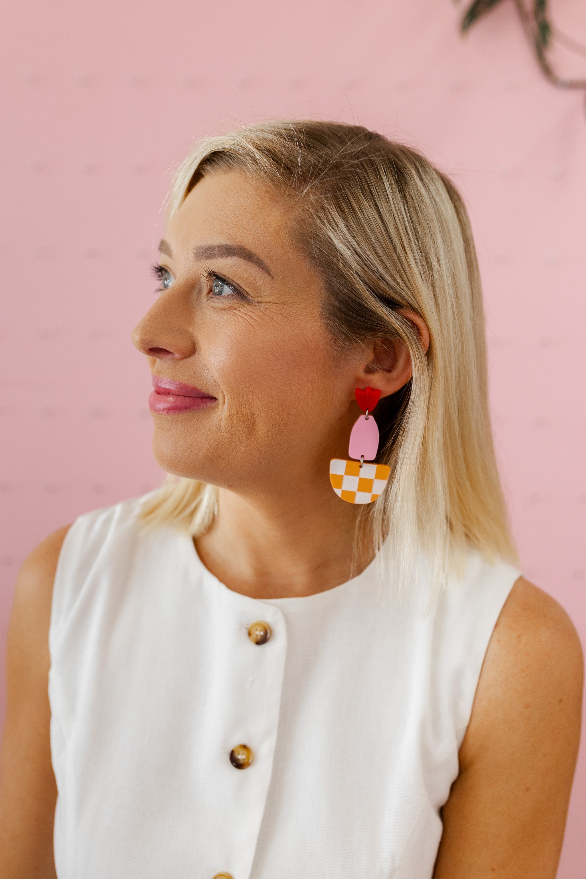 Papaya Dangle Earrings – Pink Nade